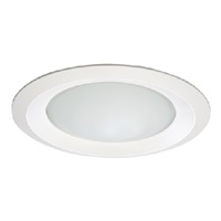 Halo Recessed 6150WH 6" Line Voltage Frost Dome Glass Lens, Self-Flange, White Reflector