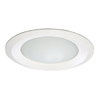 Halo Recessed 6150WH 6" Line Voltage Frost Dome Glass Lens, Self-Flange, White Reflector