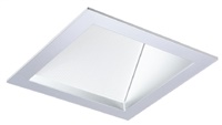 Halo Recessed 61SWWH 6" Square Reflector, Non-Conductive Polymer, Use with SM6 Modules Only, Linear Spread Lens Wall Wash, Semi-Specular Clear