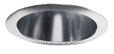 Halo Recessed Commercial 61WDCWF 6" Conical Reflector, Wide Distribution, Specular Clear, White Flange