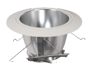 Halo Recessed Commercial 62RMDCWF 6" Retrofit Conical Reflector, Medium Distribution, Specular Clear, White Flange
