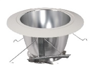 Halo Recessed Commercial 62RMDHWF 6" Retrofit Conical Reflector, Medium Distribution, Semi-Specular Clear, White Flange