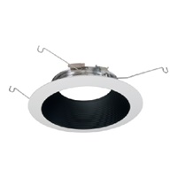 Halo Recessed 693BB 6" LED Micro-Step Baffle, Black Baffle, White Flange