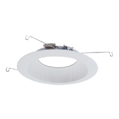 Halo Recessed 696WB 6" LED Shallow Baffle Trim, White Baffle, White Flange