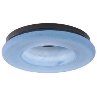 Halo Recessed 945BLUE 4" Line Voltage Metropolitan Ice Lite Frosted Glass Trim, Frosted Blue Glass
