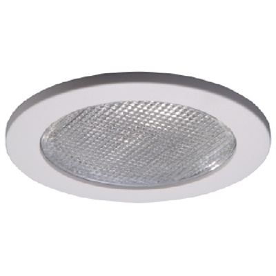 Halo Recessed 951PS 4" Line Voltage Shower Trim, White Trim with Full Reflector and Glass Lens