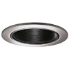 Halo Recessed 993SN 4" Line Voltage Coilex Baffle Trim for H99 Housings, Satin Nickel Trim with Black Baffle