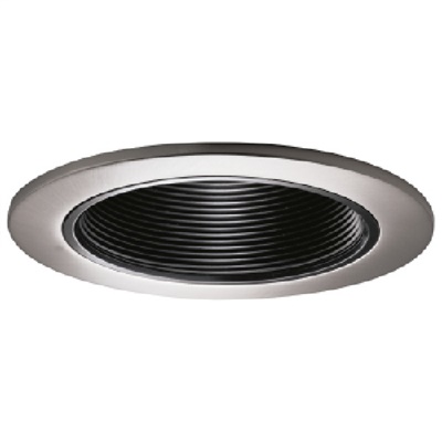 Halo Recessed 993SN 4" Line Voltage Coilex Baffle Trim for H99 Housings, Satin Nickel Trim with Black Baffle