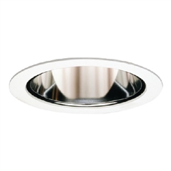 Halo Recessed 999P 4" Reflector Cone Trim, White Trim with Clear Specular Reflector