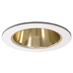 Halo Recessed 999RG 4" Reflector Cone Trim, White Trim with Residential Gold Reflector