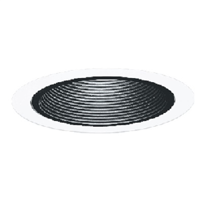 Halo Recessed ERT401LV 4" Low Voltage Baffle Trim, High Gloss Appliance White Trim Ring with Black Baffle