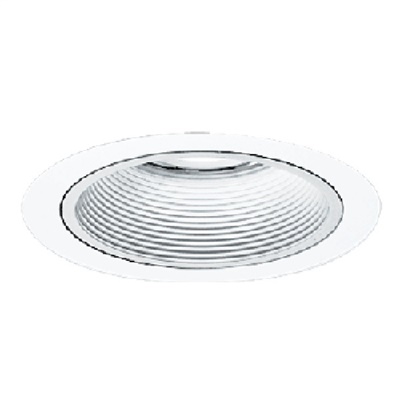 Halo Recessed ERT401LVW 4" Low Voltage Baffle Trim, High Gloss Appliance White Trim Ring with White Baffle
