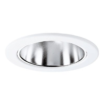 Halo Recessed ERT403LV 4" Low Voltage Reflector Trim, High Gloss Appliance White Trim with Clear Specular Reflector