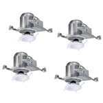 Halo Recessed H750ICATLT5606930-4PK 6" New Construction LED IC Type Housing Kit with Round Trim, Air Tight - Pack of 4