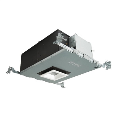 Halo Recessed HL36SA10940ED010ICAT 3" Square Shallow Directional IC New Construction LED Housing, 10W, No Optic, 90 CRI, 2700K Color Temperature, 120V Phase Cut 1% Dimming, 120-277V 0-10V 1% Dimming