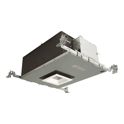 Halo Recessed HL36SA20FL930ED010ICAT 3" Square Shallow New Construction LED Directional IC Housing, Air Tight, 20W, 40 Degree Beam, 90 CRI, 3000K, 120-277V, Dimmable