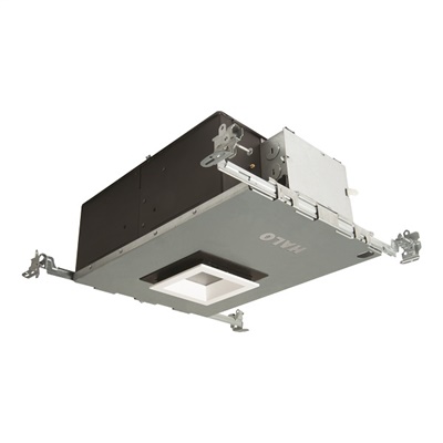 Halo Recessed HL36SA20FL940ED010ICAT 3" Square Shallow New Construction LED Directional IC Housing, Air Tight, 20W, 40 Degree Beam, 90 CRI, 4000K, 120-277V, Dimmable