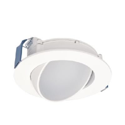 Halo Recessed HLA406FL9FS1EMWR 4" Round LED Directional with Remote Driver/ Junction Box, 600 Lumens, 40 Degree Flood Distribution, 90 CRI, Field Selectable 2700K - 5000K, 120V, LE & TE Phase Cut 5% Dimming, Matte White Flange