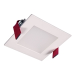 Halo Recessed HLB3S059FS1EMWR 9W 3" Square LED Lens Downlight, 500 Lumens, 90 CRI, Field Selectable 2700-5000K, 120V, Matte White Finish