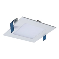 Halo Recessed HLB4S069301EMWR 4" Square LED Lens Downlight with Remote Driver/ Junction Box, 600 Lumens, 90 CRI, 3000K, 120V, LE & TE Phase Cut 5% Dimming, Matte White Flange