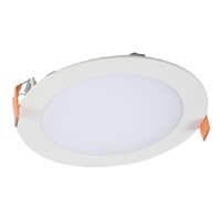 Halo Recessed HLB6099401EMWR 6" Round LED Lens Downlight with Remote Driver/ Junction Box, 900 Lumens, 90 CRI, 4000K, 120V, LE & TE Phase Cut 5% Dimming, Matte White Flange Finish