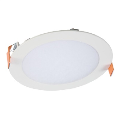 Halo Recessed HLB6099FS1EMWR 6" Round LED Lens Downlight with Remote Driver/ Junction Box, 900 Lumens, 90 CRI, Field Selectable 2700-5000K, 120V, LE & TE Phase Cut 5% Dimming, Matte White Flange Finish