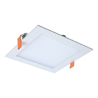 Halo Recessed HLB6S099FS1EMWR 6" Square LED Lens Downlight with Remote Driver/ Junction Box, 900 Lumens, 90 CRI, Field Selectable 2700-500K, 120V, LE & TE Phase Cut 5% Dimming, Matte White Flange Finish