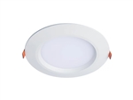 Halo Recessed HLBC6LS9FSD2W1EMWR 6" Ultra-Slim Regressed LED Downlight, 900/1100 Selectable Lumens, 90 CRI, Selectable CCT with D2W Option, 120V 60Hz, LE & TE Phase Cut 5% Dimming, Matte White Flange, Canless or Retrofit Installation