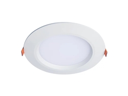Halo Recessed HLBC6LS9FSD2WE010MWR 6" Ultra-Slim Regressed LED Downlight, 900/1100 Selectable Lumens, 90 CRI, Selectable CCT with D2W Option, 120/277V 50Hz/60Hz, 0-10V Dimmable, Matte White Flange, Canless or Retrofit Installation