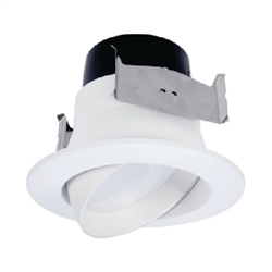 Halo Recessed LA4069271EWHR 4" LED Adjustable Downlight, 600 Lumens, 90 CRI, 2700K, 120V, Phase Cut 10% Dimming, Matte White Baffle