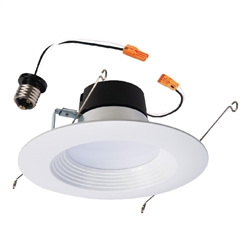 Halo Recessed LT560WH9927R 5" and 6" All-Purpose LED Integrated Retrofit Trim, 90 CRI, 2700K, 900 Lumens, White Finish