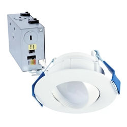 Halo Recessed RA4LS9FSD2W1EWHDM 4" Adjustable Canless LED Downlight, 600/900 Selectable Lumens, 90 CRI, 6-Color Field-SeleCCTable: 2700K, 3000K, 3500K, 4000K, 5000K, Dim-to-Warm, 5% Phase Cut LE/TE Dimming, 120V 60Hz, Matte White