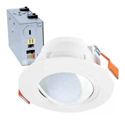 Halo Recessed RA6LS9FSD2W1EWHDM 6" Adjustable Canless LED Downlight, 600/900 Selectable Lumens, 90 CRI, 6-Color Field-SeleCCTable: 2700K, 3000K, 3500K, 4000K, 5000K, Dim-to-Warm, 5% Phase Cut LE/TE Dimming, 120V 60Hz, Matte White