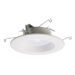 Halo Recessed RL56069S1EWHR 5" or 6" Dimmable All-Purpose LED Retrofit Module with SeleCCTable Switch, 600 Lumens, 90 CRI, 120V, Matte White Baffle, Recyclable Packaging