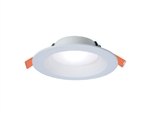 Halo Recessed RL6069FSD2W1EWHDM 6" LED Direct Mount Canless Downlight, 600 Lumens, 90 CRI, Selectable CCT with D2W Option, 120V 60Hz, LE & TE Phase Cut 5% Dimming, Matte White Flange