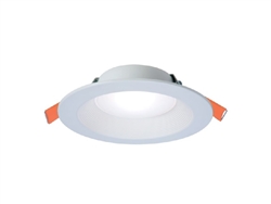 Halo Recessed RL6LS9FSD2W1EWHDM 6" LED Direct Mount Canless Downlight, 900/1200 Selectable Lumens, 90 CRI, Selectable CCT with D2W Option, 120V 60Hz, LE & TE Phase Cut 5% Dimming, Matte White Flange