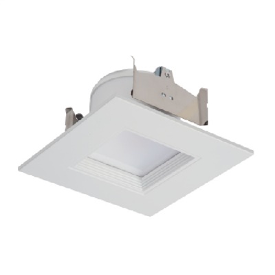 Halo Recessed RSQ4089271EMWWB 4" Square All-Purpose LED Retrofit Module, 800 Lumens, 90 CRI, 2700K, 120V, Matte White Flange and Baffle