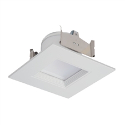 Halo Recessed RSQ4089301EMWWB 4" Square All-Purpose LED Retrofit Module, 800 Lumens, 90 CRI, 3000K, 120V, Matte White Flange and Baffle