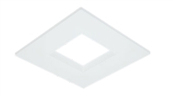 Halo Recessed RSQ4TRMWH 4" Square Baffle Trim, Matte White Flange and Splay, Field Paintable