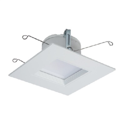 Halo Recessed RSQ5089401EMWWB 5" Square All-Purpose LED Retrofit Module, 800 Lumens, 90 CRI, 4000K, 120V, Matte White Flange and Baffle