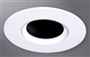 Halo Recessed TL3PIN2GMWBB 2" Aperture Pinhole With Oculus, Lens Self-Flanged Trim, Micro-Prismatic Lens, Matte White Flange, Black Oculus