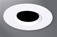 Halo Recessed TL3PINMBBB 2" Aperture Pinhole With Oculus, Open Self-Flanged Trim, Matte Black Flange, Black Oculus