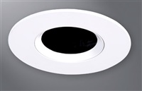 Halo Recessed TL3PINMWBB 2" Aperture Pinhole With Oculus, Open Self-Flanged Trim, Matte White Flange, Black Oculus