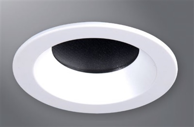 Halo Recessed TL3R2GMB 3.25" Aperture Conical Reflector, Open Self-Flanged Trim, Micro-Prismatic Lens, Matte Black Reflector and Flange