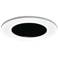 Halo Recessed TL410SBK 4" Specular Black Reflector, Diffuse Dome (Polymer) Lens, White Ring