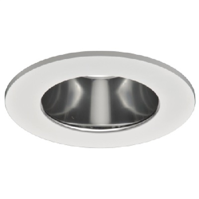 Halo Recessed TL410SC 4" Specular Clear Reflector, Diffuse Dome (Polymer) Lens, White Ring