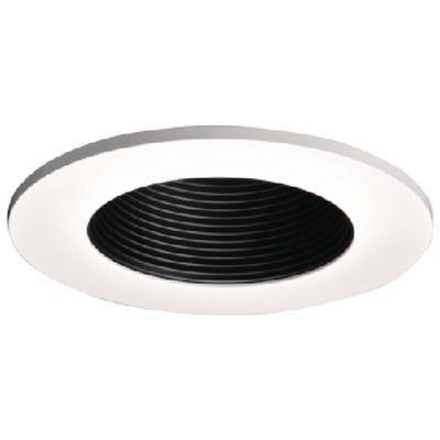 Halo Recessed TL411BB 4" Black Baffle, Diffuse Dome (Polymer) Lens, White Ring