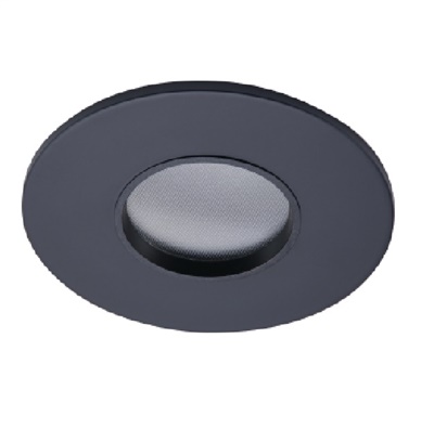 Halo Recessed TL43R2GMBBB 2" Round Lens Pinhole Trim, Diffuse Clear Shielding, Matte Black Flange, Black Lens Frame