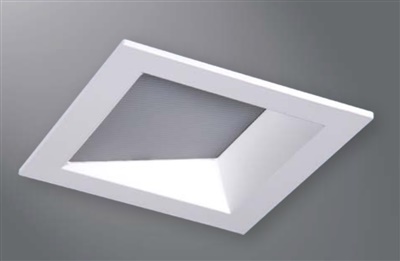 Halo Recessed TLS3LWW6GMW 3.25" Aperture Square Lens Wall Wash, Self-Flanged Trim, Linear Spread Lens, Matte White Reflector and Flange