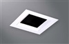 Halo Recessed TLS3PINMWWBRL 2" Aperture Square Pinhole with Oculus, Open, Rimless Trim, Matte White Flange, White Oculus